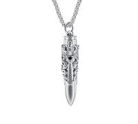 dsanbo Memorial Bijoux Collier en acier inoxydable pendentif argent fusil boule porte-monnaie compartiment secret collier homme et acier inoxydable, code EHH-S7-3
