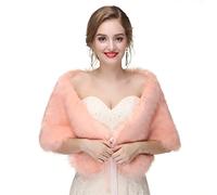 DSAoTeng Châle en peluche moelleuse pour femme pour l'hiver - Élégante étole en fourrure pour mariage, robe de soirée, #3, 120x30cm