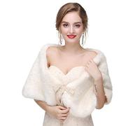 DSAoTeng Châle en peluche moelleuse pour femme pour l'hiver - Élégante étole en fourrure pour mariage, robe de soirée, #5, 120x30cm