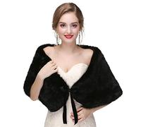 DSAoTeng Châle en peluche moelleuse pour femme pour l'hiver - Élégante étole en fourrure pour mariage, robe de soirée, #1, 120x30cm