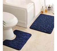 DSAoTeng Cobblestone Tapis de bain gaufré en polaire corail doux avec motif galets 3D, antidérapant, absorbant à séchage rapide, pour salon, chambre à coucher, cuisine, balcon (#6, 50 x 80 cm)