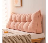 DSAoTeng Coussin cale pour lit - Coussin triangulaire en velours doux pour la lecture, coussin de soutien lombaire pour dortoir, chambre à coucher, canapé, tatami, lit de jour (rose, 150 x 45 x 15 cm)