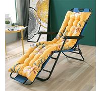 DSAoTeng Coussin de rechange épais pour chaise longue, banc de jardin, chaise à bascule pour intérieur et extérieur, jardin, terrasse (fleurs jaunes, 53 x 180 cm)