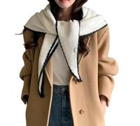 DSAoTeng Écharpe triangulaire tricotée pour femme - Châle d'hiver épais et chaud - Écharpe de cou douce avec bord contrasté - Confortable Y2K - Cicatrice de tête pour temps froid - Streetwear - Tenue