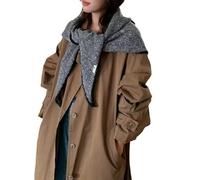 DSAoTeng Écharpe triangulaire tricotée pour femme - Châle d'hiver épais et chaud - Écharpe de cou douce avec bord contrasté - Confortable Y2K - Cicatrice de tête pour temps froid - Streetwear - Tenue