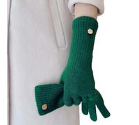 DSAoTeng Gants d'hiver longs en laine pour femme - Mitaines en cachemire de couleur unie pour écran tactile - Gants thermiques chauds et coupe-vent pour les activités de plein air par temps froid, N°2