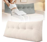 DSAoTeng Grand coussin triangulaire pour tête de lit double XL pour dortoir - Coussin de dossier en velours côtelé doux pour lecture, étude, jeux, télévision, détente sur le lit, canapé, tatami (blanc