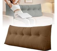 DSAoTeng Grand coussin triangulaire pour tête de lit double XL pour dortoir - Coussin de dossier en velours côtelé doux pour lecture, étude, jeux vidéo, détente sur le lit, canapé, tatami (café, 99,1