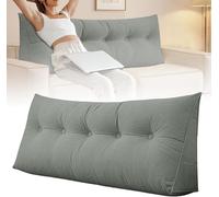 DSAoTeng Grand coussin triangulaire pour tête de lit double XL pour dortoir - Coussin de dossier en velours côtelé doux pour lecture, étude, jeux, télévision, détente sur le lit, canapé, tatami (vert