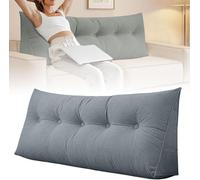 DSAoTeng Grand coussin triangulaire pour tête de lit double XL pour dortoir - Coussin de dossier en velours côtelé doux pour lecture, étude, jeux, télévision, détente sur le lit, canapé, tatami (bleu