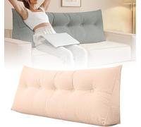 DSAoTeng Grand coussin triangulaire pour tête de lit - Pour dortoir - Coussin de dossier en velours côtelé doux pour lecture, étude, jeux vidéo, détente sur le lit, canapé, tatami (beige, 119,4 x 40,6