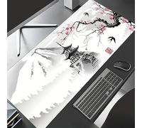 DSAoTeng Grand tapis de souris de jeu pour ordinateur - Encre chinoise paysage lisse, base antidérapante en caoutchouc naturel, tapis de souris pour clavier, pour le travail, les jeux, le bureau, la