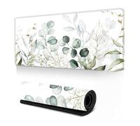 DSAoTeng Grand tapis de souris de jeu pour ordinateur - Motif de lignes florales et modernes - Base en caoutchouc antidérapante - Bords cousus - Long tapis de souris pour ordinateur portable - Pour