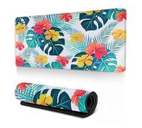 DSAoTeng Grand tapis de souris de jeu pour ordinateur - Motif de lignes florales et modernes - Base en caoutchouc antidérapante - Bords cousus - Long tapis de souris pour ordinateur portable (#4, 500