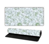 DSAoTeng Grand tapis de souris vintage à motif floral rétro Cottagecore avec surface en tissu fin, base en caoutchouc antidérapant, tapis de clavier étendu pour bureau, maison, dortoir, configuration