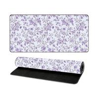 DSAoTeng Grand tapis de souris vintage à motif floral rétro Cottagecore avec surface en tissu fin, base en caoutchouc antidérapant, tapis de clavier étendu pour bureau, maison, dortoir, configuration