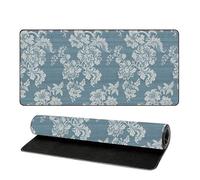 DSAoTeng Grand tapis de souris vintage à motif floral rétro Cottagecore avec surface en tissu fin, base en caoutchouc antidérapant, tapis de clavier étendu pour bureau, maison, dortoir, configuration