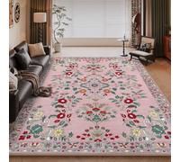 DSAoTeng Grand tapis vintage en faux cachemire - Style bohème - Doux et antidérapant - Résistant à la saleté - Pour chambre à coucher, salon, dortoir, salle à manger, bureau, décoration ferme (#1, 40