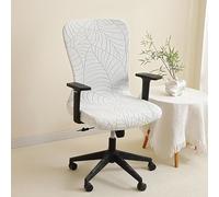 DSAoTeng Housse de chaise de bureau en jacquard extensible - Housse intégrale nordique - Housse de chaise d'ordinateur à dossier haut lavable et anti-saleté pour la maison, le bureau, la chambre à