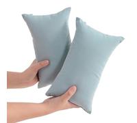 DSAoTeng Lot de 2 petits oreillers de voyage en microfibre doux et lavable pour le cou, les genoux et les lombaires, 28 x 17,8 cm, pour la sieste, le bureau, la voiture, le camping (bleu)