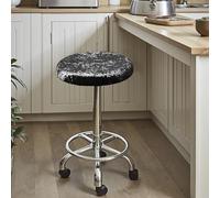 DSAoTeng Lot de 4 housses de coussin en velours pour tabouret de bar rond - Extensibles, élastiques, lavables, douces et respirantes en tissu diamant doré pour la maison, la cuisine, le bar, le