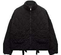 DSAoTeng Manteau en coton avec cordon de serrage à manches longues et fermeture éclair pour femme - Avec grandes poches - Style décontracté - Couleur unie - Chaud - Col montant - Lavable à l'eau -