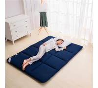 DSAoTeng Matelas de sol - simple, doux et respirant - tatami japonais portable - matelas épais et pliable - pour lit de dortoir d'étudiant (bleu foncé, 90 x 200 cm)