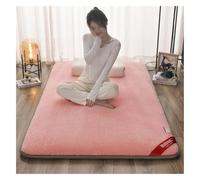 DSAoTeng Matelas futon épais - tapis de sol pliable en velours rose de style japonais, tapis de couchage doux et portable pour dortoir, maison, chambre d'amis, yoga, salon (rose, 90 x 200 cm)