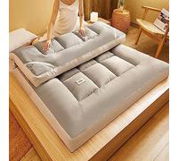 Matelas futon japonais épais, extra moelleux, tapis de sol pliable, tatami, matelas portable enroulable pour salon, dortoir, invité, camping (gris)