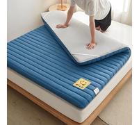 DSAoTeng Matelas futon japonais - Rembourrage en polyester épais et pliable - Tatami - Doux et enroulable - pour canapé, dortoir, camping, salon, chaise longue (bleu, 100 x 200 cm)