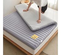 DSAoTeng Matelas futon japonais - Rembourrage en polyester épais et pliable - Tatami - Doux et enroulable - pour canapé, dortoir, camping, salon, chaise longue (gris, 90 x 200 cm)