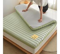 DSAoTeng Matelas futon japonais - Rembourrage en polyester épais et pliable - Tatami - Doux et enroulable - pour canapé, dortoir, camping, salon, chaise longue (vert, 80 x 190 cm)