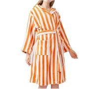 DSAoTeng Peignoirs de bain amples à rayures longues à capuche pour femme - Avec poches et ceinture - Doux et confortable - En tissu éponge - Pour la maison, l'automne et l'hiver, Orange, Taille unique