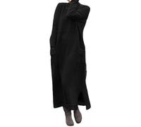DSAoTeng Robe pull longue en tricot à manches longues pour femme - Style décontracté et élégant - Coupe ample - Col rond - Détails en dentelle - Pour l'automne et l'hiver, Noir , XXL