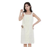 DSAoTeng Serviette de bain portable à bretelles pour femme - Peignoir d'été en polaire corail à séchage rapide, robe de douche absorbante sans manches avec poche à boutons-pression pour spa, maison