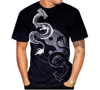 T-shirt imprimé en 3D pour homme - Tai Chi Yin Yang - Manches courtes - Col rond - Motif dragon, # 2, 5XL