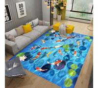 DSAoTeng Tapis 3D Paysage marin Grand tapis visuel 3D Motif monde sous-marin, vie marine, velours cristal doux, antidérapant, décoration d'intérieur pour chambre à coucher, salon, décoration