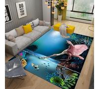 DSAoTeng Tapis 3D Paysage marin Grand tapis visuel 3D Motif monde sous-marin, vie marine, velours cristal doux, antidérapant, chambre à coucher, salon, décoration d'intérieur (#38, 120 x 160 cm)