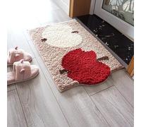 DSAoTeng Tapis de bain amusant à flocage - Motif fruits - Peluche douce, épaisse, absorbante, antidérapant - Lavable en machine - Pour chambre à coucher, douche, évier, décoration d'intérieur (#1, 40