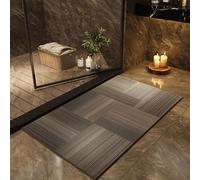 DSAoTeng Tapis de bain terre de diatomées - Surface en peluche imprimée feuille d'or à séchage rapide, super absorbant, antidérapant, fin, pour toilettes, douche, entrée, utilisation en intérieur (#1