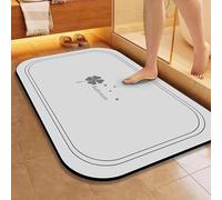 DSAoTeng Tapis de salle de bain fin - Motif terre de diatomées - Motif trèfle à quatre feuilles, antidérapant et super absorbant - Séchage rapide - Pour entrée, douche, balcon (#6, 80 x 120 cm)