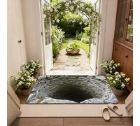 DSAoTeng Tapis illusion d'optique 3D - Piège à vortex en velours cristal - Tapis de sol carré absorbant l'eau, antidérapant et lavable, pour salle de bain, salon, chambre à coucher, entrée (#1, 50 x