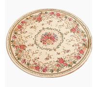 DSAoTeng Tapis rond traditionnel à poils ras - Motif floral vintage - Antidérapant - Lavable - Avec bords arrondis faits à la main - Pour salon, chambre à coucher, salle à manger, entrée, balcon (#3