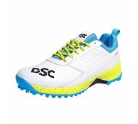 DSC Jaffa 22 Cricket Shoes | White/Lime - Yellow | for Boys and Men | Lightweight | Embossed Design | 11 UK, 12 US, 45 EU