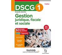 DSCG 1 Gestion juridique, fiscale et sociale - Fiches 2023-2024