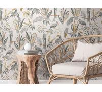 Livingwalls House of Turnowsky 388984 Papier peint pour oiseau Gris et jaune 10,05 m x 0,53 m Fabriqué en Allemagne