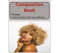 dscraftyhands African American Lipstick, back to school, 100 page, 2 sided, 7 1/2 x 9 3/4 in, wireless, college ruled composition book/ Journal