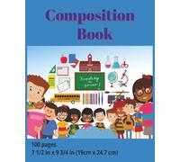 dscraftyhands Back to school, kids classroom 100 page, 2 sided, 7 1/2 x 9 3/4 in, wireless, wide ruled composition book/ Journal