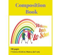 dscraftyhands Back to school, Rainbow/Yellow, 100 page, 2 sided, 7 1/2 x 9 3/4 in, wireless, wide ruled composition book/ Journal