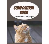 dscraftyhands Cats, Startled, back to school, 100 pages, 2 sided, 7 1/2 x 9 3/4 in, wireless, college ruled composition book/ Journal
